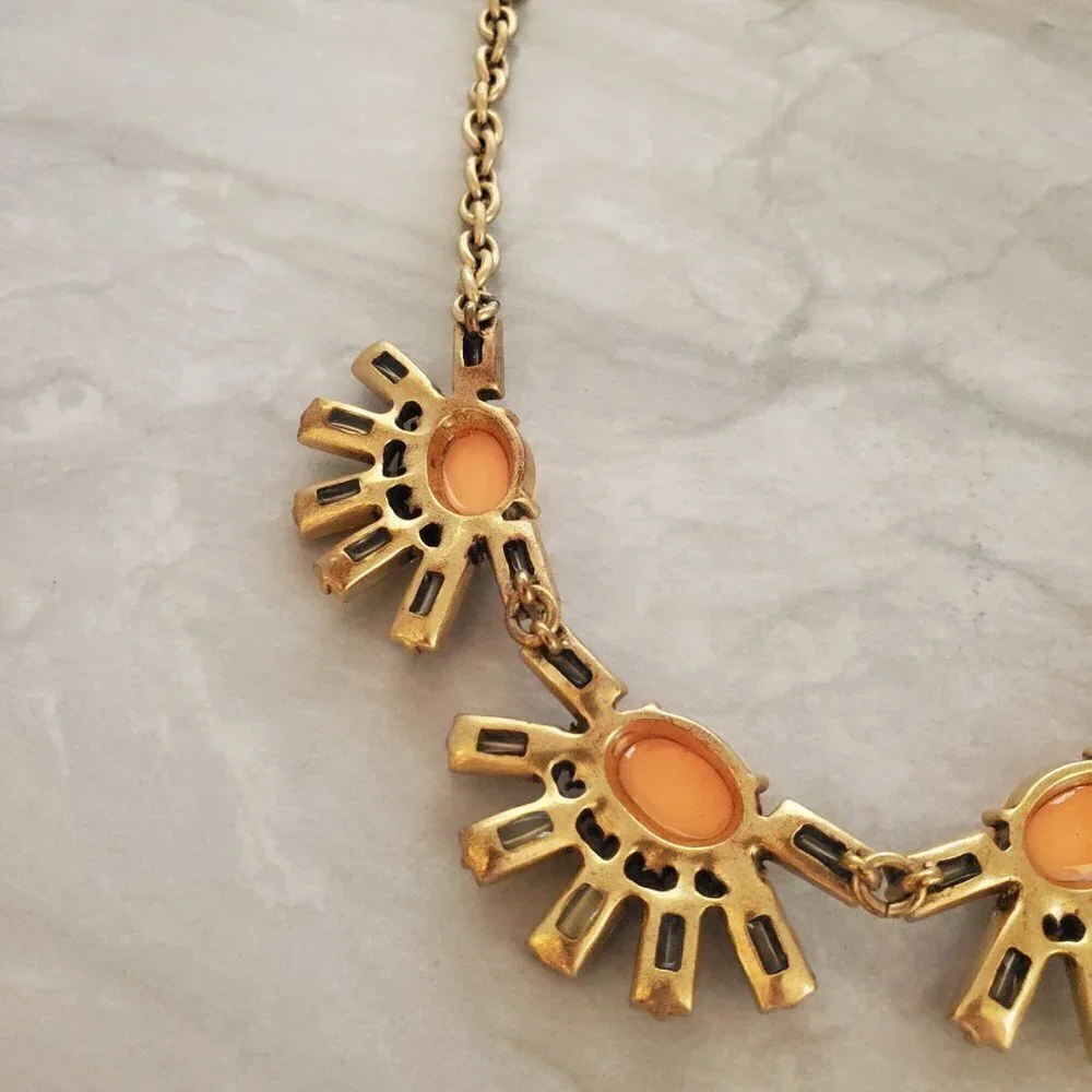 🧡 J.Crew Antique Rhinestones Crystal Pave Cluster Burst Statement Necklace 🧡 - Picture 15 of 16